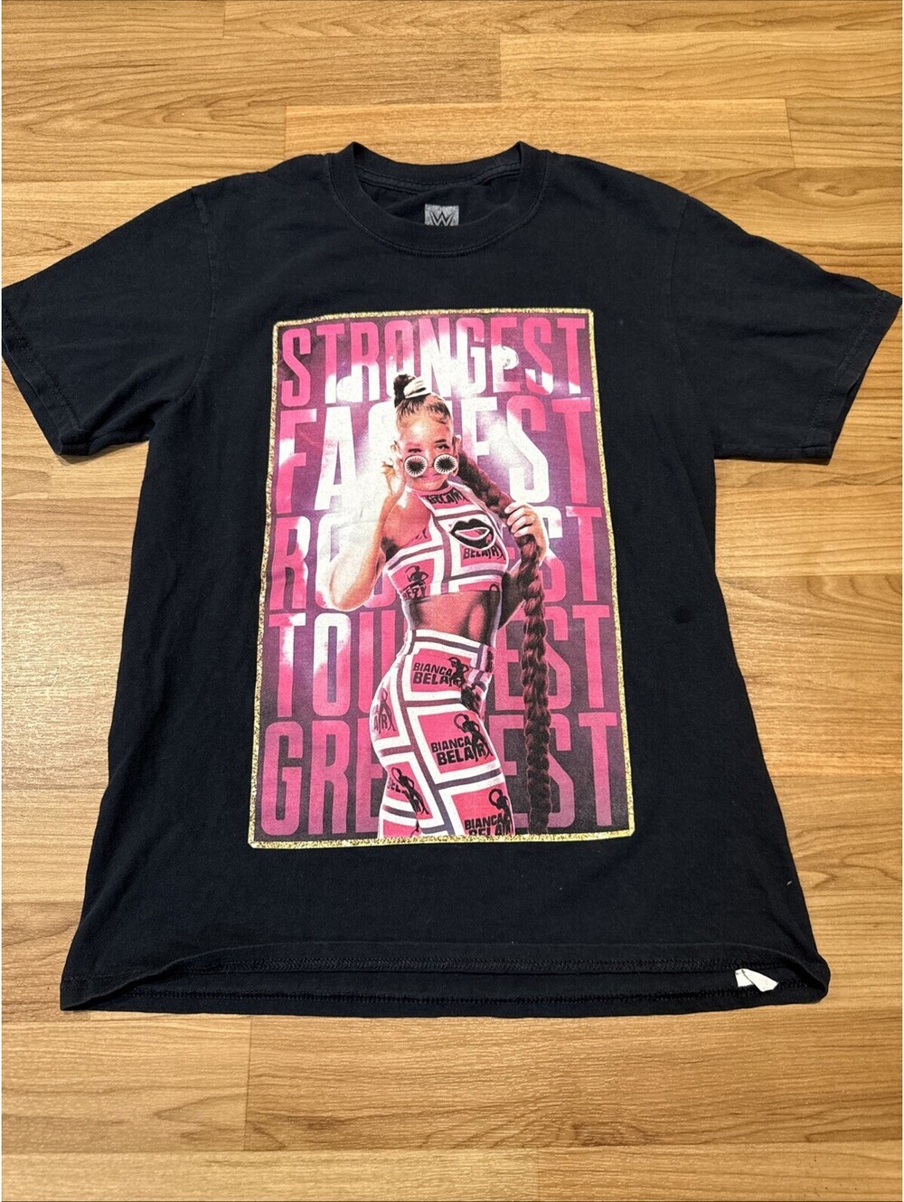 WWE Bianca Belair EST T Shirt Youth L Black Wrestling Graphic Tee
